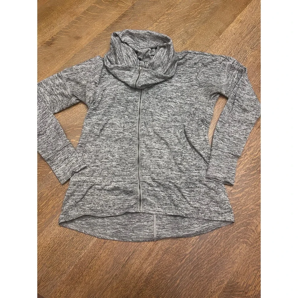 Athleta Gray Space Dye Cowl Neck Hoodie Size Medium